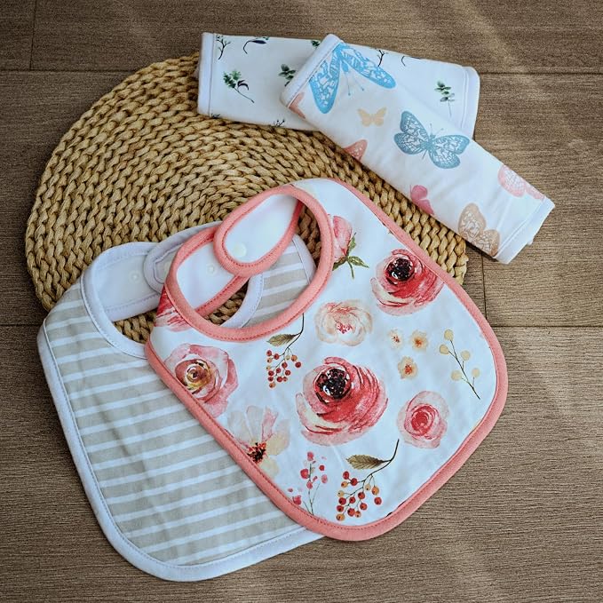 10 Pack Cotton Snap Bibs for Baby Boy Girl, Super Soft Drool Bibs for Teething - Image 6
