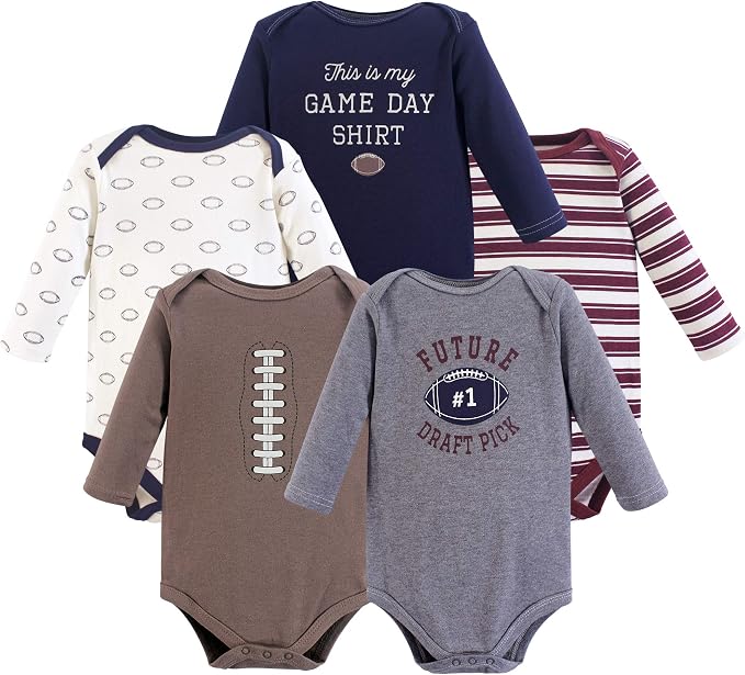 Hudson Baby baby-boys Cotton Long-sleeve Bodysuits 5-pack by HudsonBaby