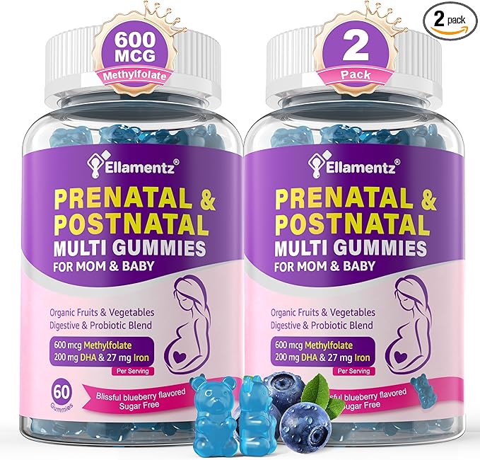 Prenatal Vitamins for Women with Methylfolate, Vegan Omega-3 DHA, Organic Food Blend, Probiotics, Iron, Vitamin D3 B6 B12, Choline, Sugar Free Multivitamin for Women During & Post Pregnancy, 120 Cts