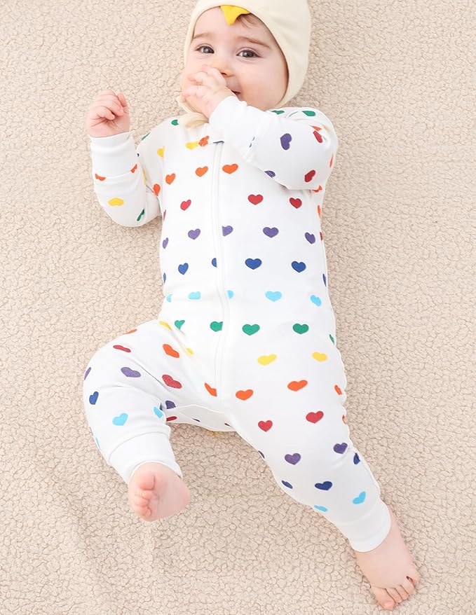 Owlivia Organic Cotton Baby Boy Girl Zip up Sleep 'N Play Pjs, Footless, Long Sleeve