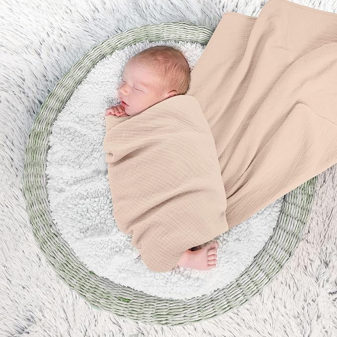 Susurration Muslin Receiving Blanket, 100% Cotton Swaddle Blankets - Image 6