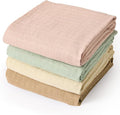 david's kids 4 Pack Baby Muslin Swaddle Blankets 47" x 47", 100% Cotton Swaddle by davidskids
