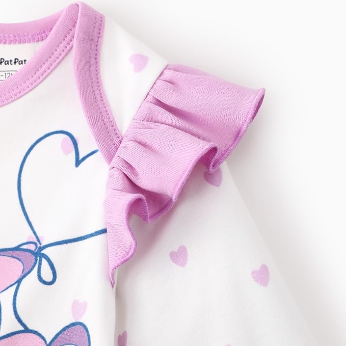 Disney Stitch Princess Minnie Winnie Marvel Baby Girls Ruffle Long Sleeve - Image 6