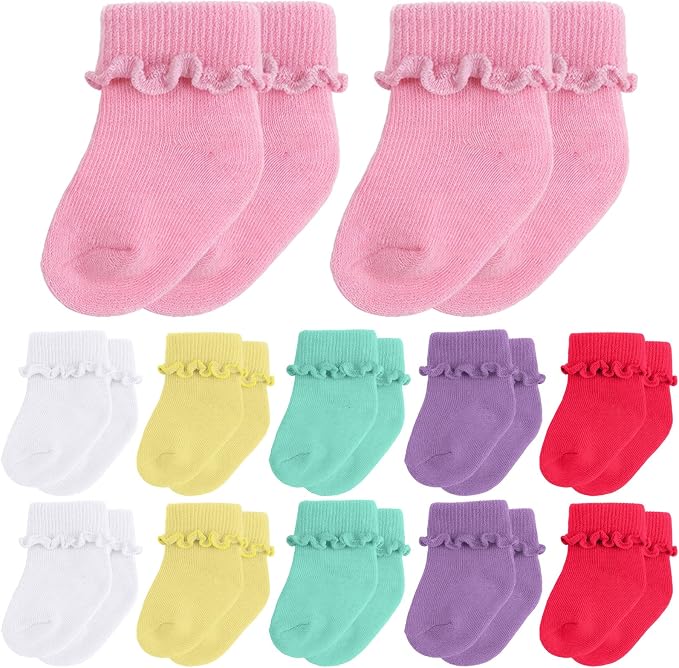 Toulite 12 Pair Preemie Newborn Baby Socks by Toulite