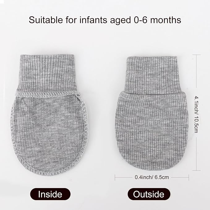 BQUBO 6 Pairs Newborn Baby Boys Girls Mittens 0-6 Months Unisex-Baby Infant - Image 6