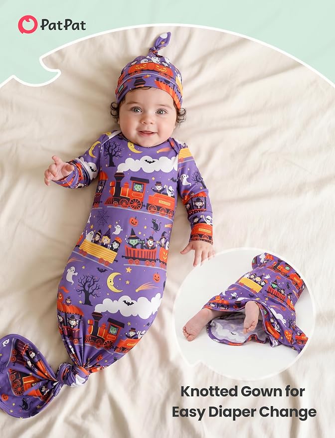 PATPAT Baby Sleeper Gown with Hat - Image 4