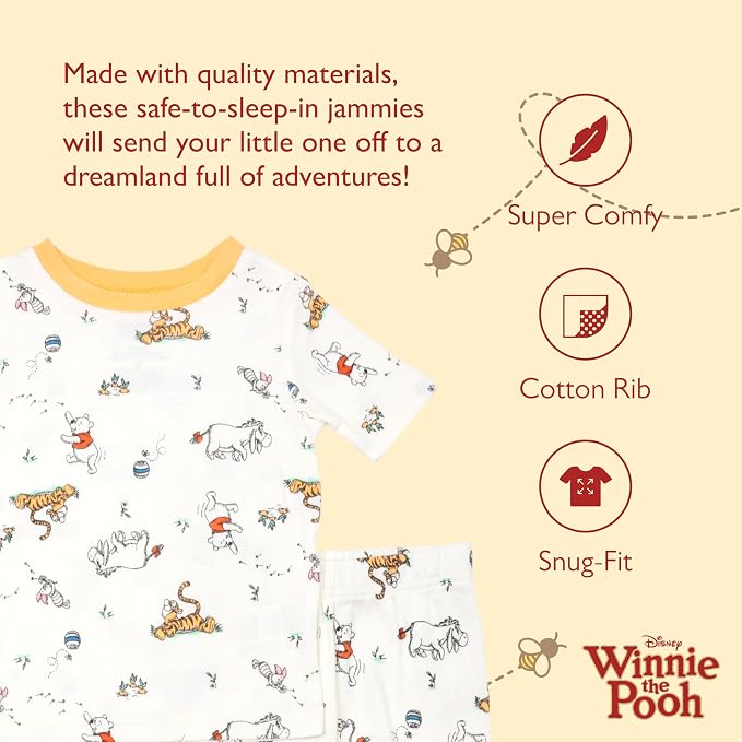 Disney Boys' 4-Piece Snug-fit Cotton Matching Comfortable Pajama Set, Soft & - Image 2