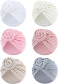 Cinaci 6 Pack Nursery Hospital Caps Bonnets Beanies Headwraps Turban Hats by Cinaci