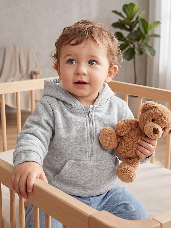 Cooraby 3 Packs Baby and Toddler Boys Long Sleeve Full-Zip Hoodies Infant - Image 6