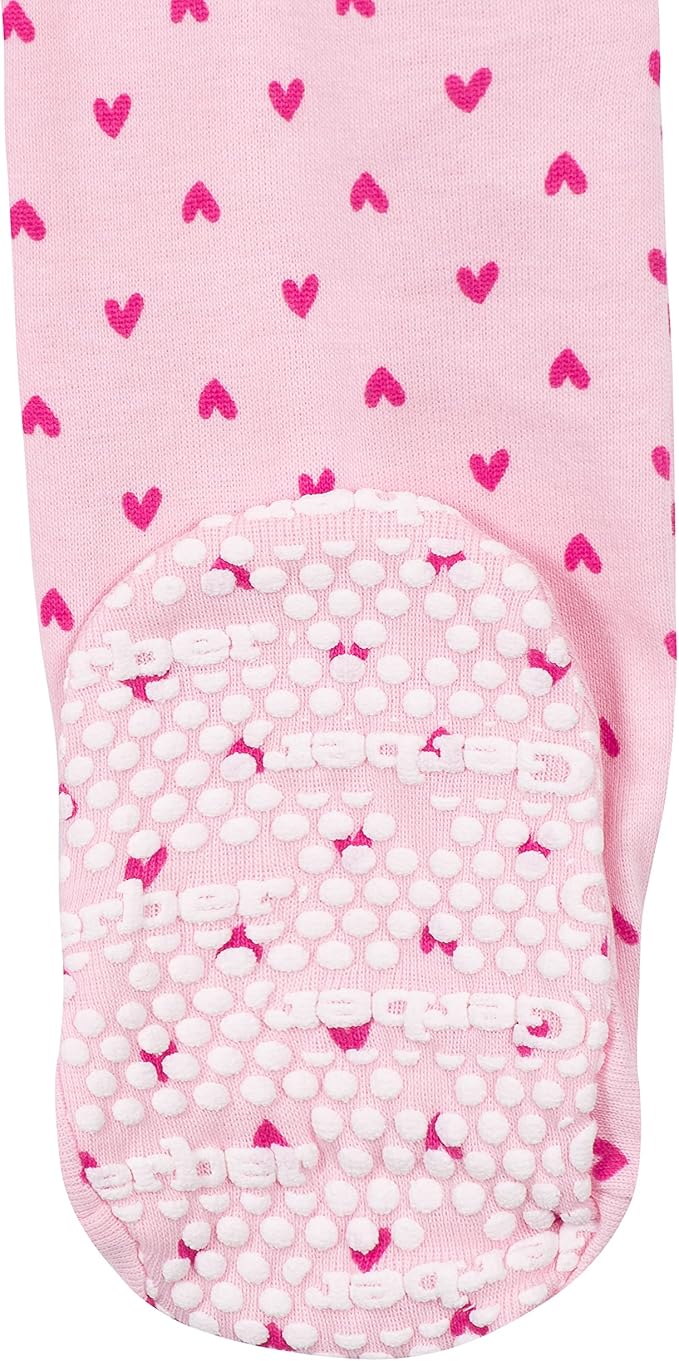 Gerber Baby Girls 4-pack Footed Pajamas - Image 5