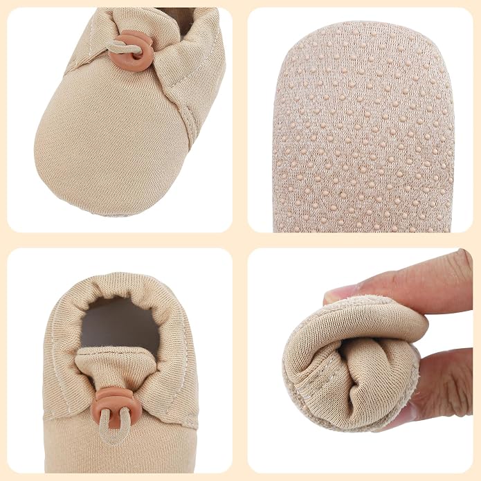 2 Pack Newborn Shoes Soft Sole Baby Sock Booties Drawstring Infant Boys Girls - Image 2
