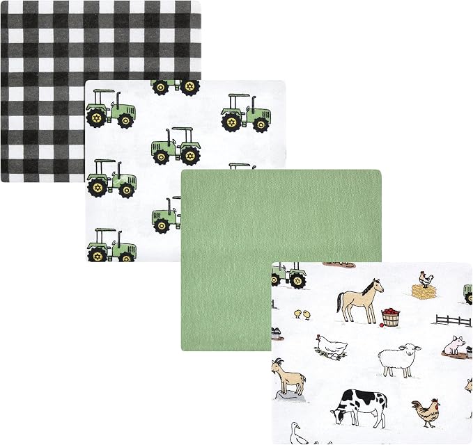 Hudson Baby Unisex Baby Cotton Flannel Receiving Blankets, Boy Farm, One Size by HudsonBaby