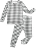 moimoln Cotton Modal Baby Toddler Pajamas Check Solid Leopard 6M-8Y by moimoln