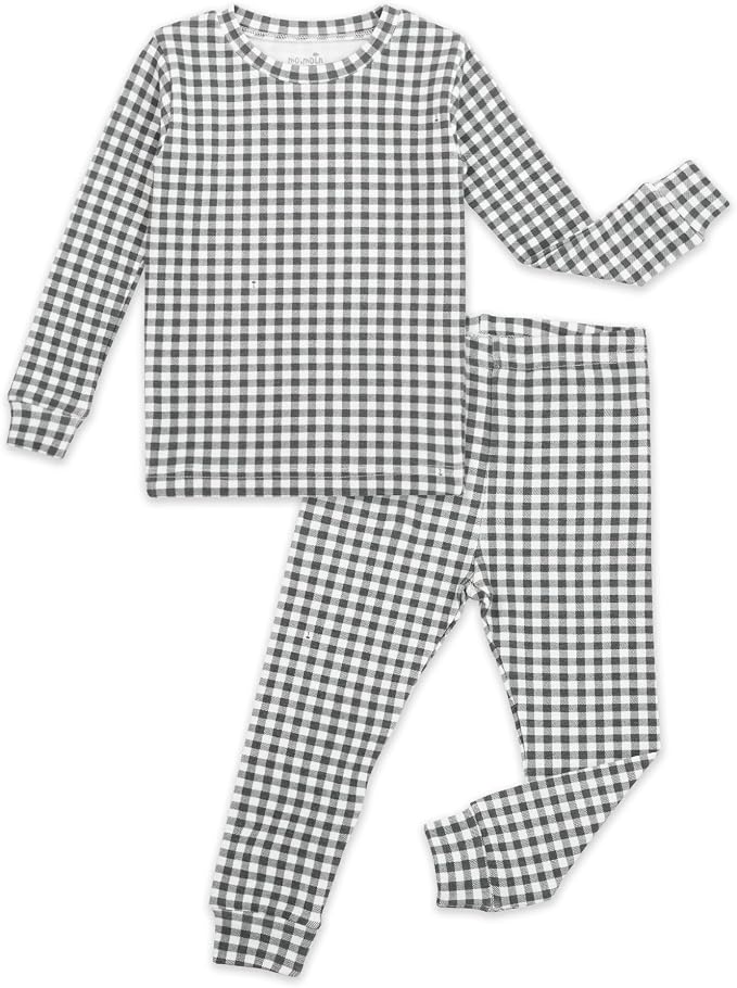 moimoln Cotton Modal Baby Toddler Pajamas Check Solid Leopard 6M-8Y by moimoln