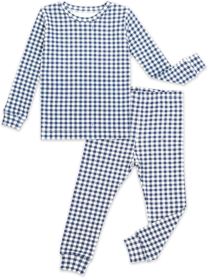 moimoln Cotton Modal Baby Toddler Pajamas Check Solid Leopard 6M-8Y by moimoln