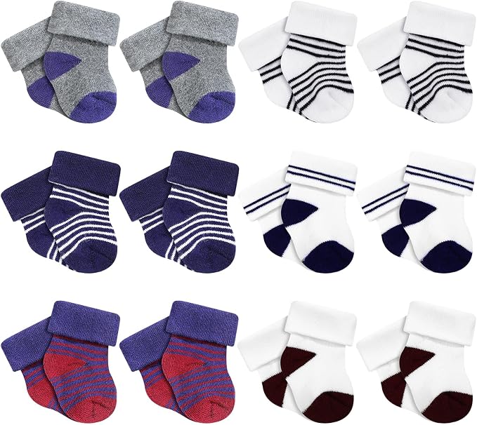Twistover 10 Pairs Preemie Cotton Turn Cuff Socks by Twistover