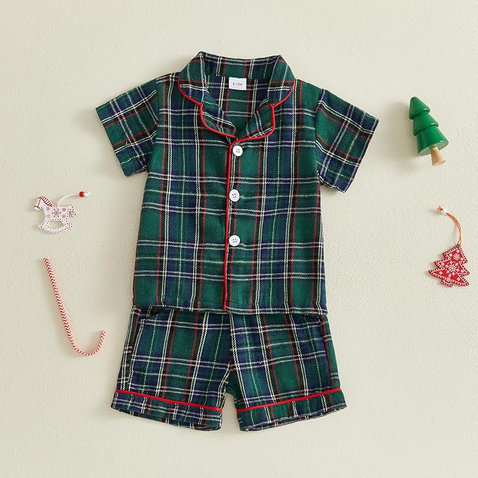 Kuriozud Toddler Baby Girl Pajamas Set Summer Floral Short Sleeve Button Down - Image 6