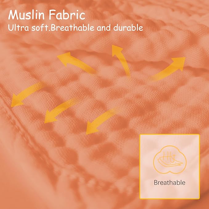 Lovely Care 12 Pack Muslin Burp Cloths 100% Cotton Muslin Cloths Large - Image 7