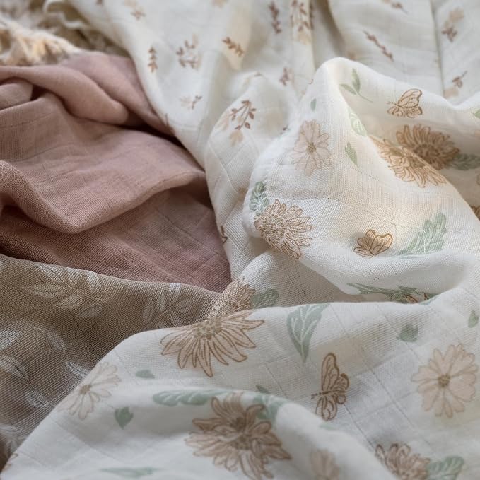 GLLQUEN BABY Muslin Swaddle Blankets 4Pk Receiving Blanket Large 35" x 40" | - Image 5