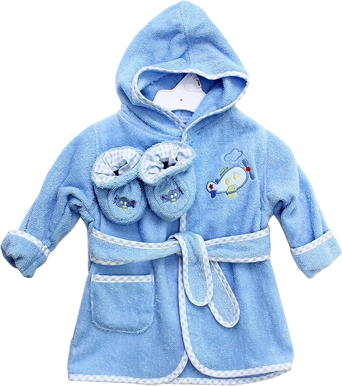 Spasilk 100% Cotton Hooded Terry Bathrobe by Spasilk