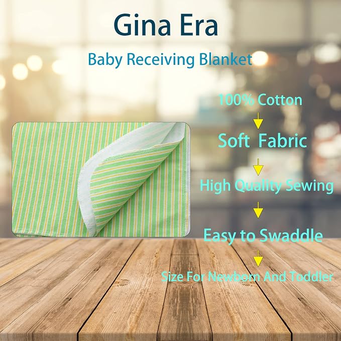 Gina Era Flannel Receiving Blankets, Baby Swaddle Blankets 100% Cotton 4 Pcs - Image 2