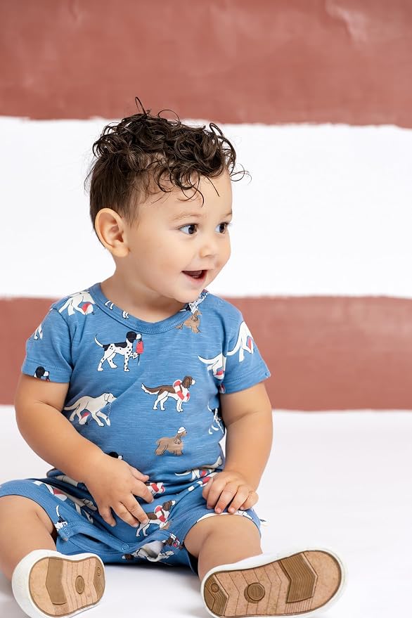 monica + andy Slub Shorty Romper, 100% Organic Baby Clothes - Image 2