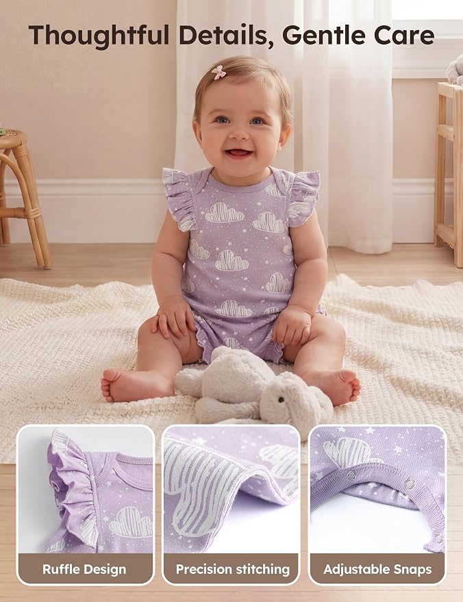 Yoofoss Baby Boy Romper 0-18 Months 100% Organic Cotton Newborn Summer Clothes - Image 5