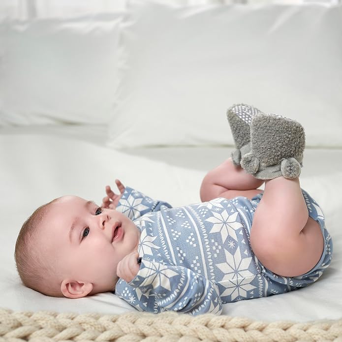 Gerber Baby Girls Fleece Lined Non Skid Soft Slipper Booties - Image 2