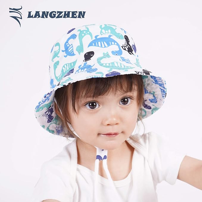 LANGZHEN Sun Protection Hat for Kids Toddler Boys Girls Wide Brim Summer - Image 2