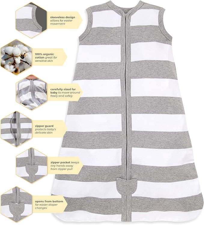 Burt's Bees Baby Infant Wearable Blanket, Organic Cotton Unisex Beekeeper - Image 3