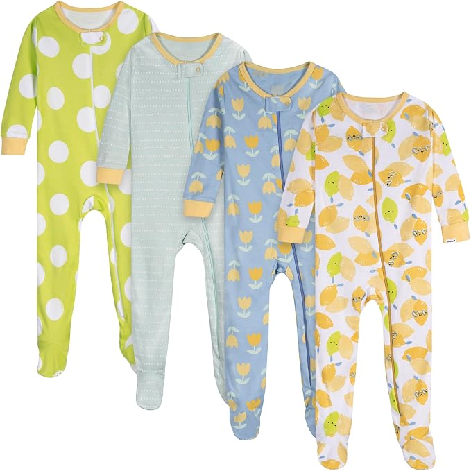 Onesies Brand Baby Girls 4-Pack Footed Pajamas by OnesiesBrand
