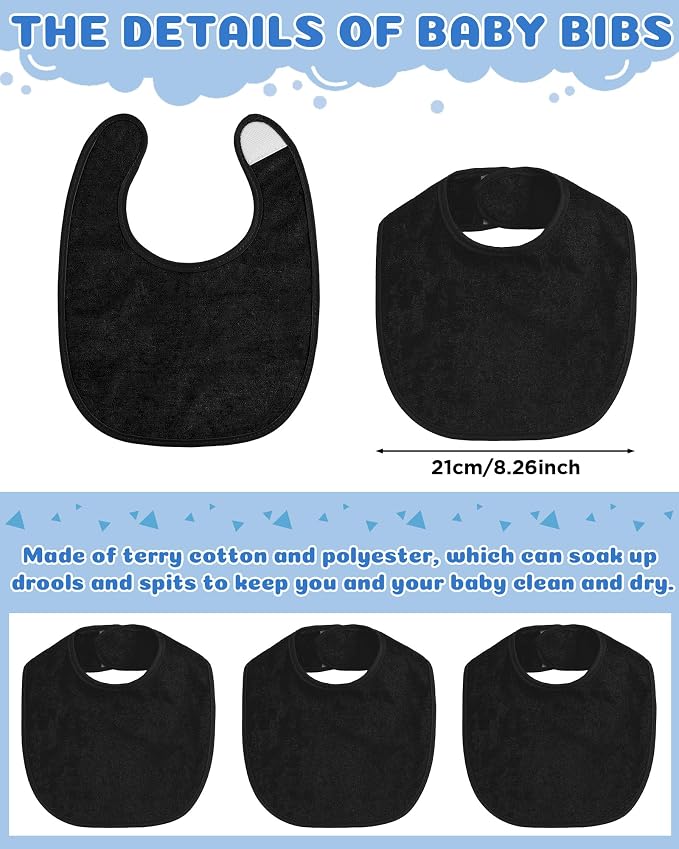 JaGely 30 Pack Baby Muslin Bandana Bibs Multicolor Solid Unisex Waterproof - Image 2