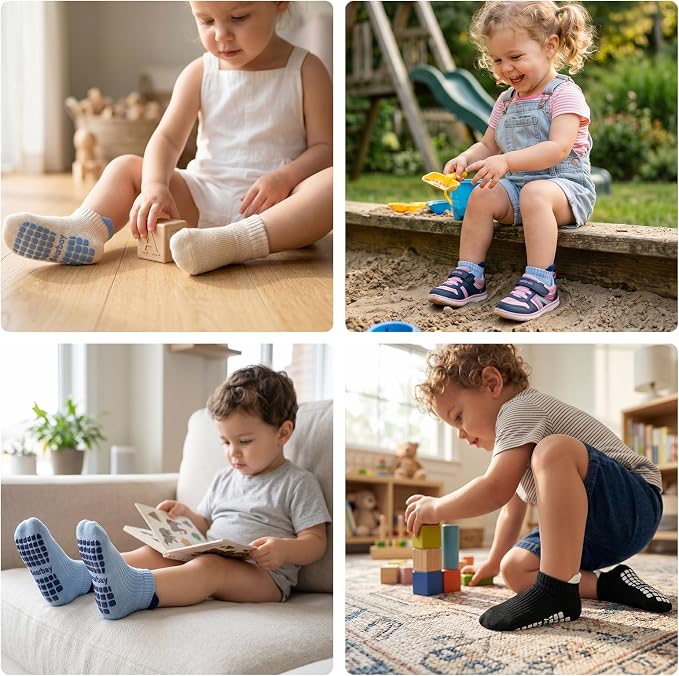 Non-slip Toddler Ankle Cotton Grip Socks Unisex 6M-5T - Image 2