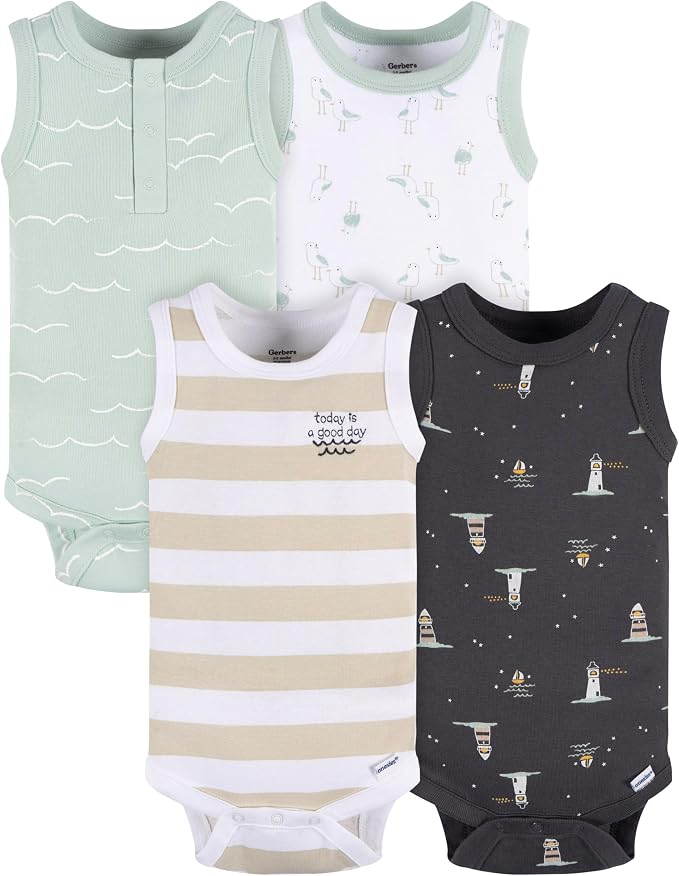 Gerber Baby Boys Multi-Pack Sleeveless Onesies Bodysuit by Gerber