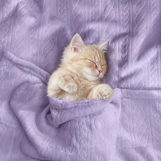 BORITAR 3D Fleece Baby Blanket for Girls 30 x 40 Inch Purple | Soft Fluffy - Image 7