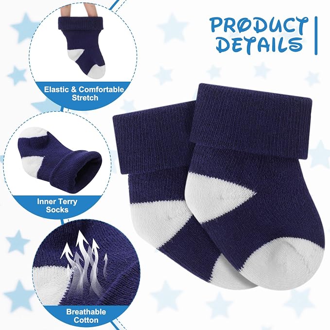 Twistover 10 Pairs Preemie Cotton Turn Cuff Socks - Image 4