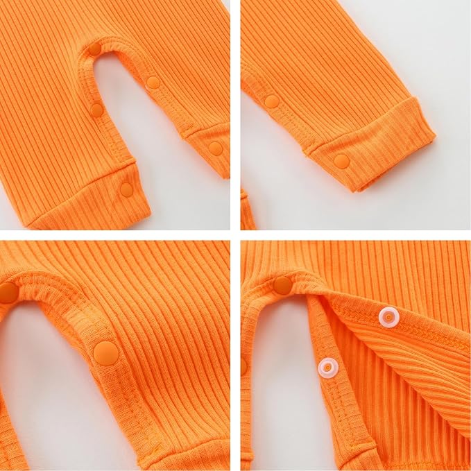 Baby Romper with Baby Mittens & Newborn Hats Footless Long Sleeve - Image 5