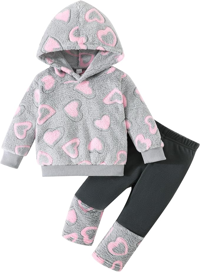 Jecson Toddler Girl Clothes Baby Girl Fleece Hoodie Outfits Thick Thermal by WarmthLoveinStitches