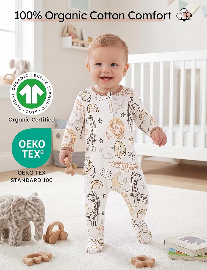 Yoofoss Baby Pajamas 100% Organic Cotton Baby Sleepers - Image 2