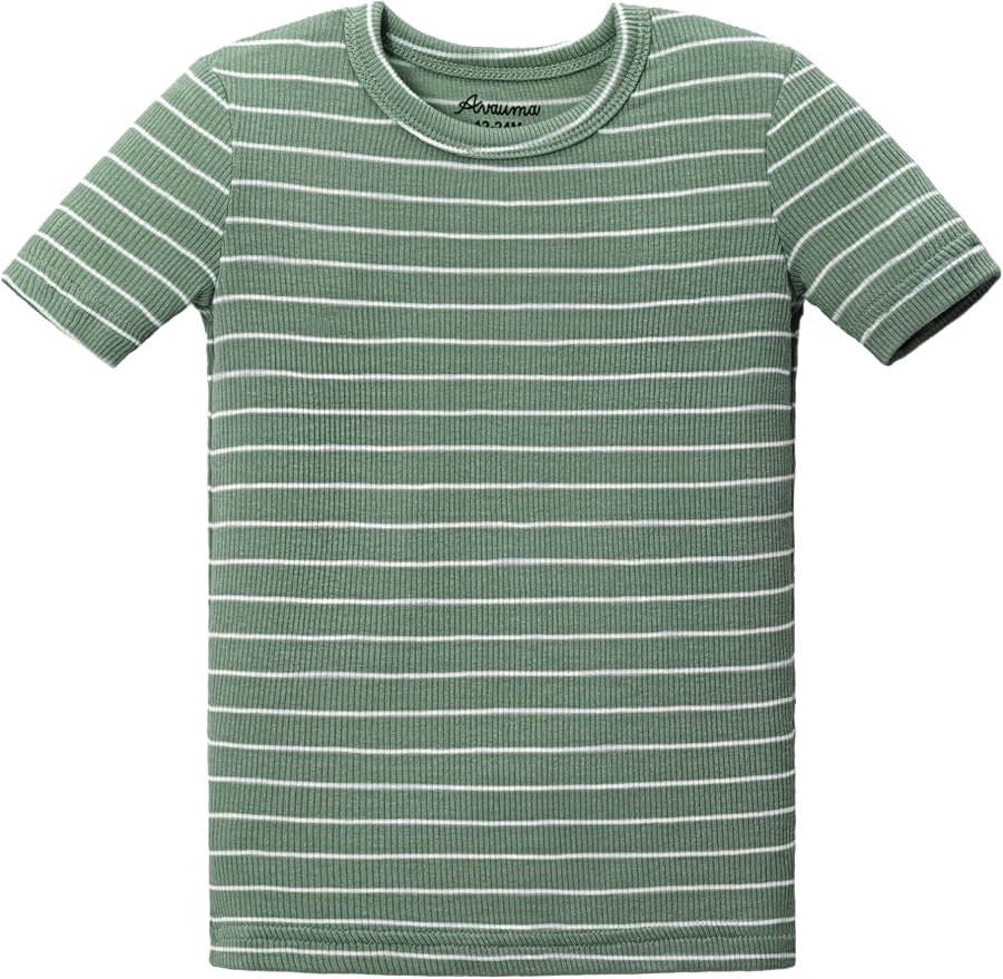 AVAUMA Stripe Pattern Baby Boys Girls Pajama Set Kids Toddler Snug fit Ribbed - Image 3