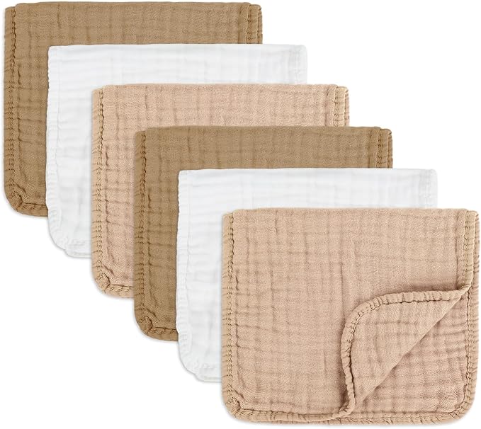 Muslin Burp Cloths Soft and Breathable Burp Cloths Baby Girl 6 Pack 10x20 by Unknown