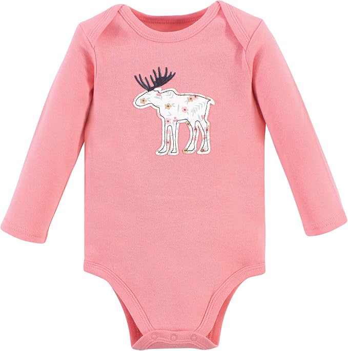 Hudson Baby Baby Girls' Cotton Long-sleeve Bodysuits 3-pack - Image 5