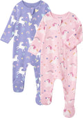 Baby Girl Sleepers 100% Cotton Footie Pajamas Newborn 0-3 3-6 6-9 Months by FIEMOL