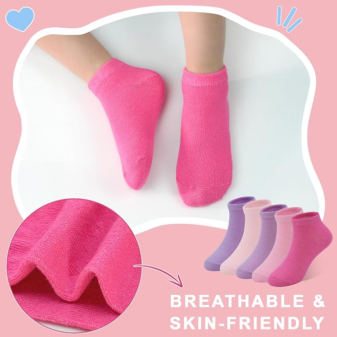 ZERULETS 20 Pairs Girls Socks, Toddler Kids Ankle Low Cut Socks Aged 1-13 - Image 4