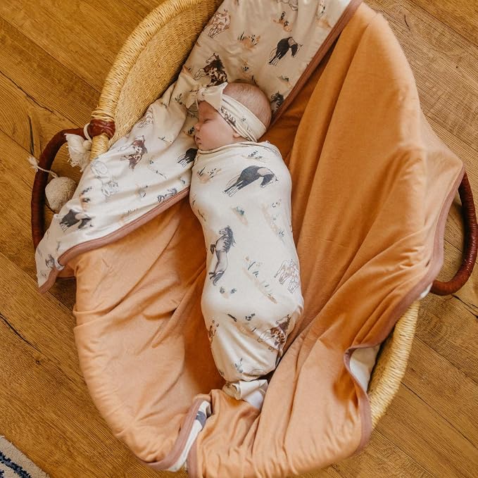Copper Pearl Swaddle Blankets for Newborns | Soft Stretchy Receiving Blankets - Image 4