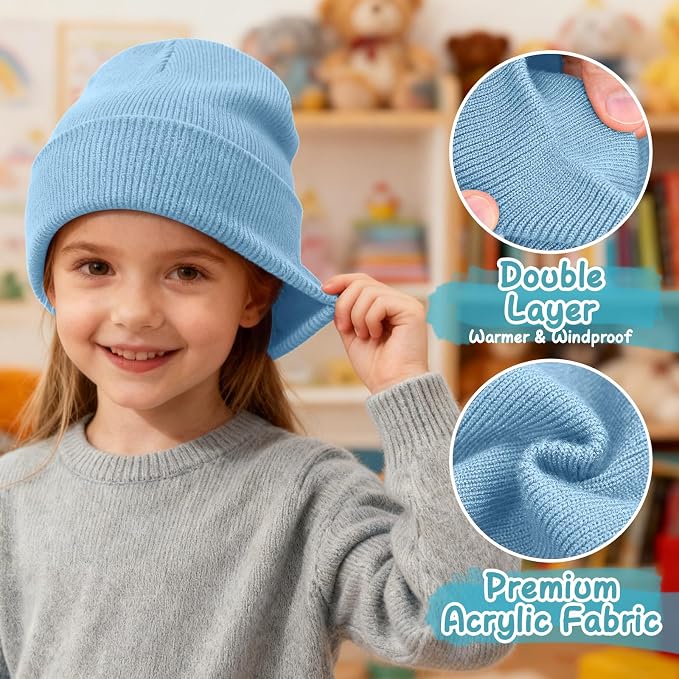 ZOORON Toddler Beanie Baby Kids Beanies Warm Winter Hat Knit Skull Cap - Image 3