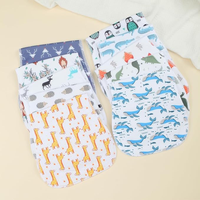 10-Pack Burp Cloths for Baby Boys and Girls - Image 8