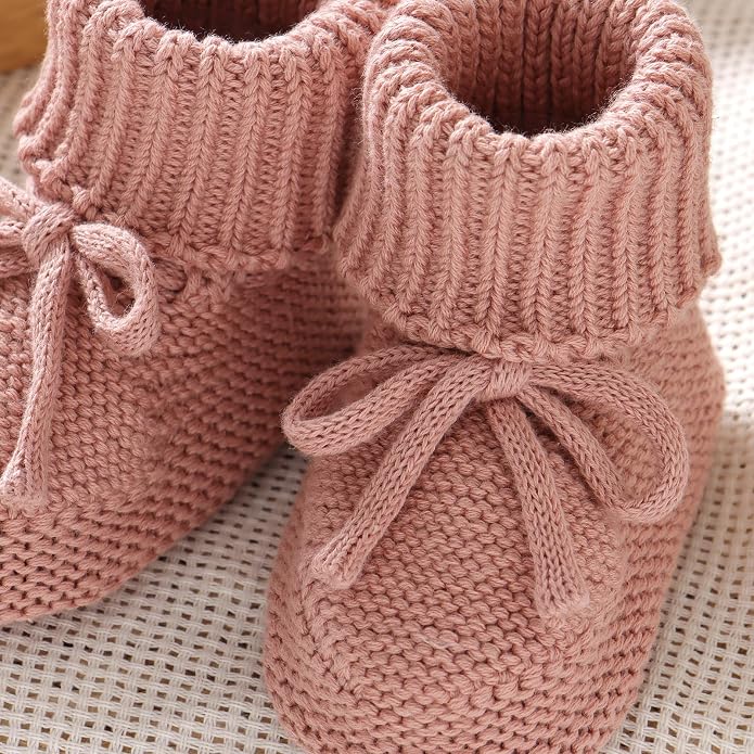 Hadetoto Baby Booties Cotton Newborn Boys Girls Shoes Knit Socks | Cozy Warm - Image 5