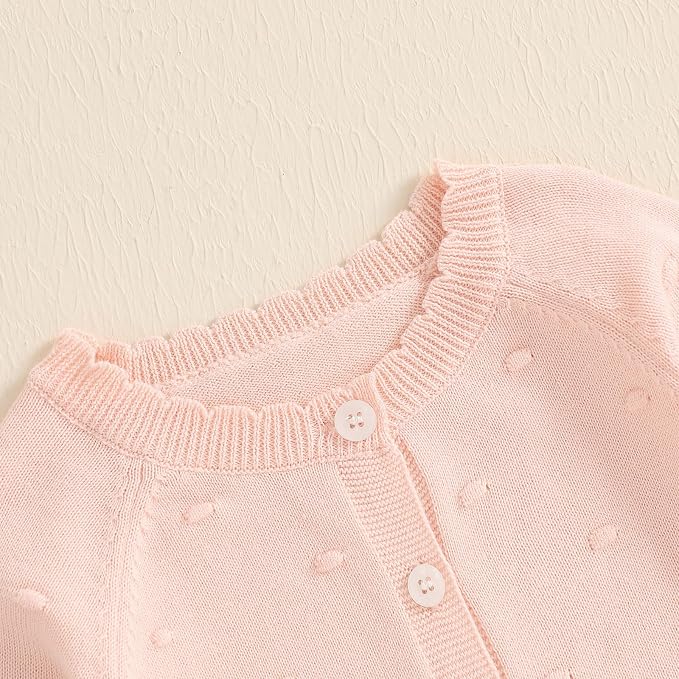 BULINGNA Toddler Baby Girl Cardigan Sweater Long Sleeve Button Down Knit - Image 2