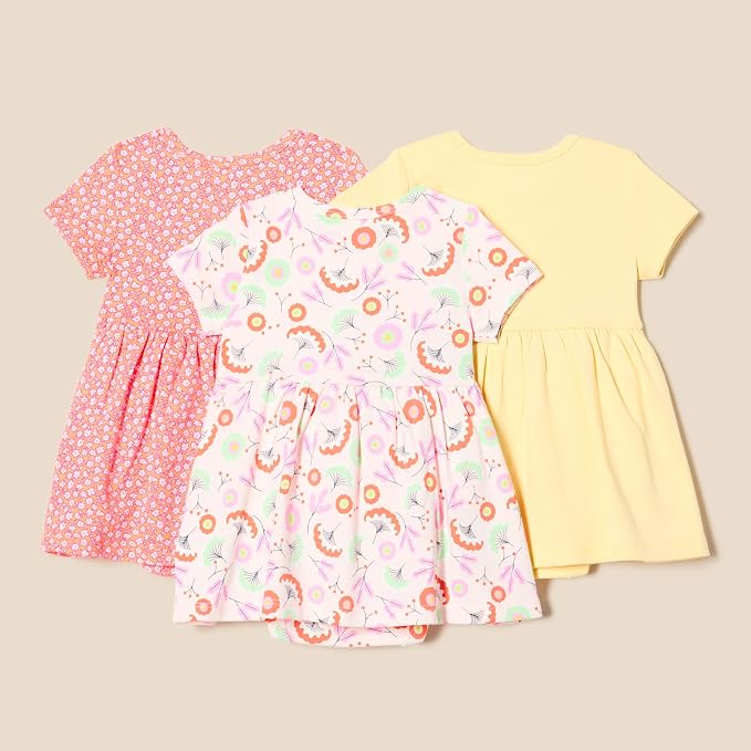 Amazon Essentials Baby Girls' Short Sleeve Bodysuit Dress, Everyday Dresses - Image 2